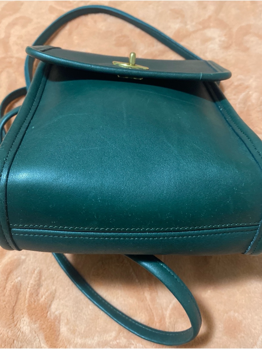 Rare Vintage Coach Forest Green Scooter Leather Crossbody Bag 9893 - Picture 6 of 16